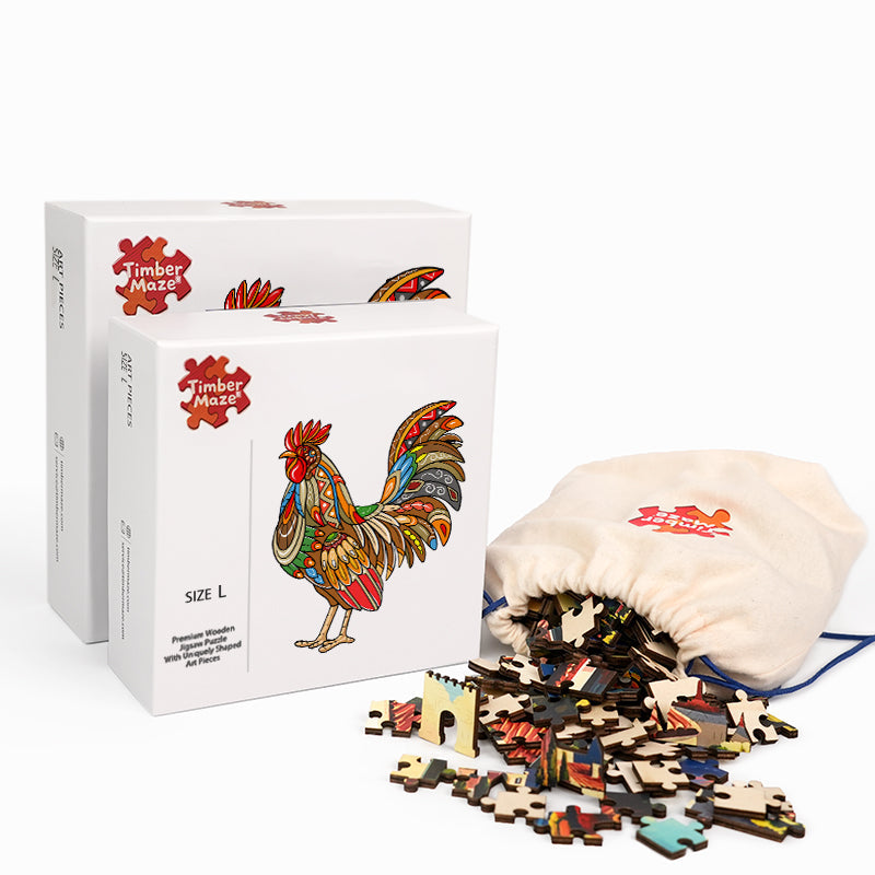 Tribal Rooster - Wooden Jigsaw Puzzle
