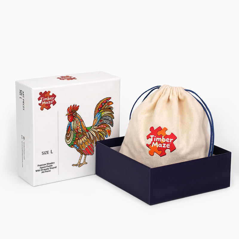 Tribal Rooster - Wooden Jigsaw Puzzle