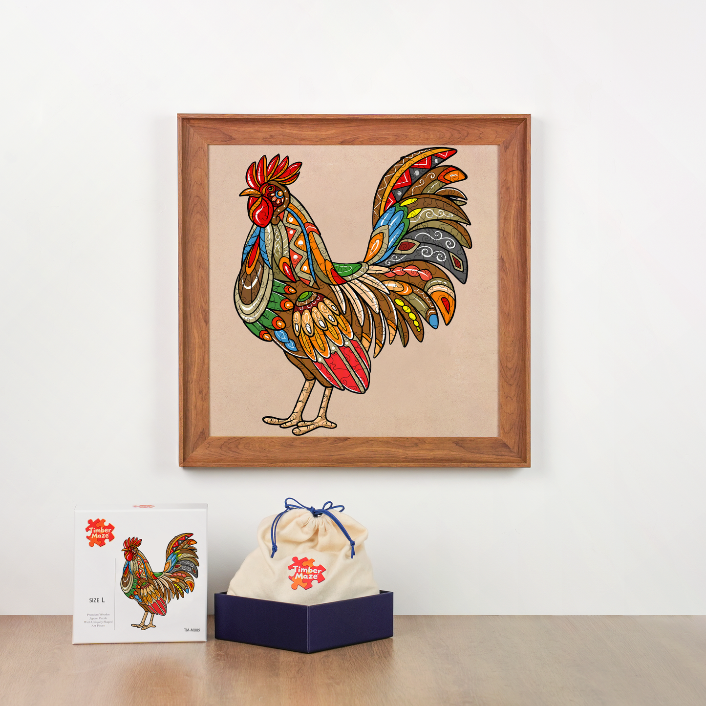 Tribal Rooster - Wooden Jigsaw Puzzle