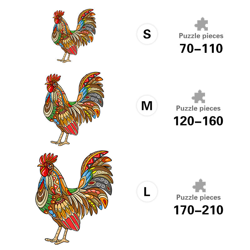 Tribal Rooster - Wooden Jigsaw Puzzle