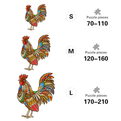 Tribal Rooster - Wooden Jigsaw Puzzle