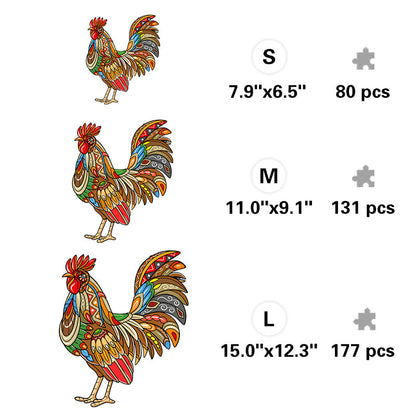 Tribal Rooster - Wooden Jigsaw Puzzle