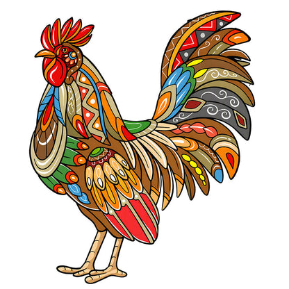 Tribal Rooster - Wooden Jigsaw Puzzle