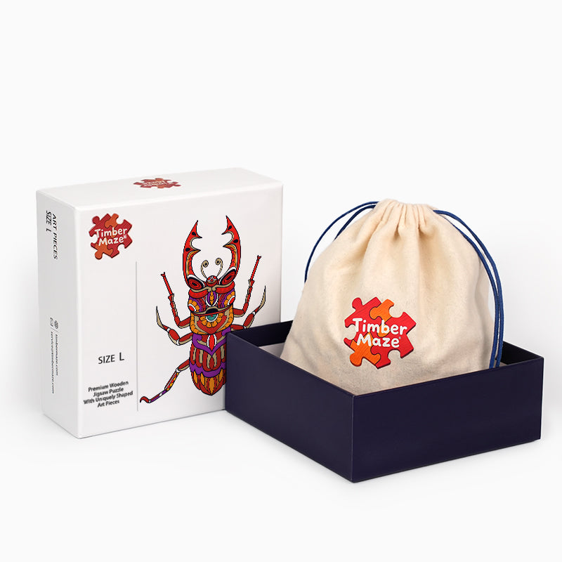 Tribal Stag Beetle - Wooden Jigsaw Puzzle