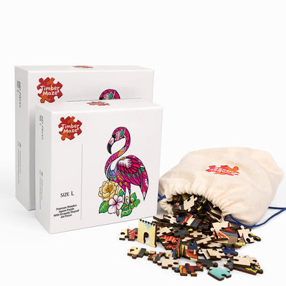 Tropical Flamingo - Wooden Jigsaw Puzzle