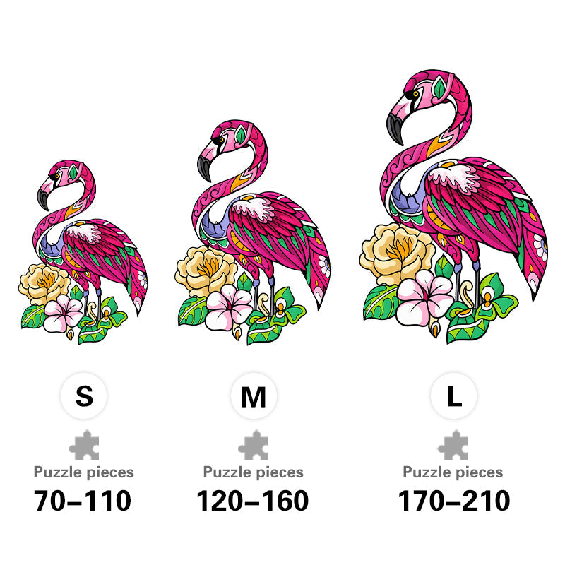 Tropical Flamingo - Wooden Jigsaw Puzzle