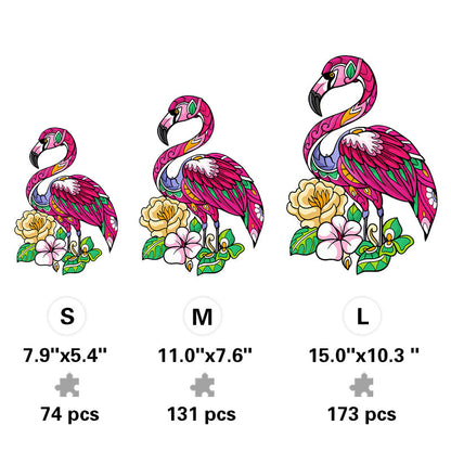 Tropical Flamingo - Wooden Jigsaw Puzzle