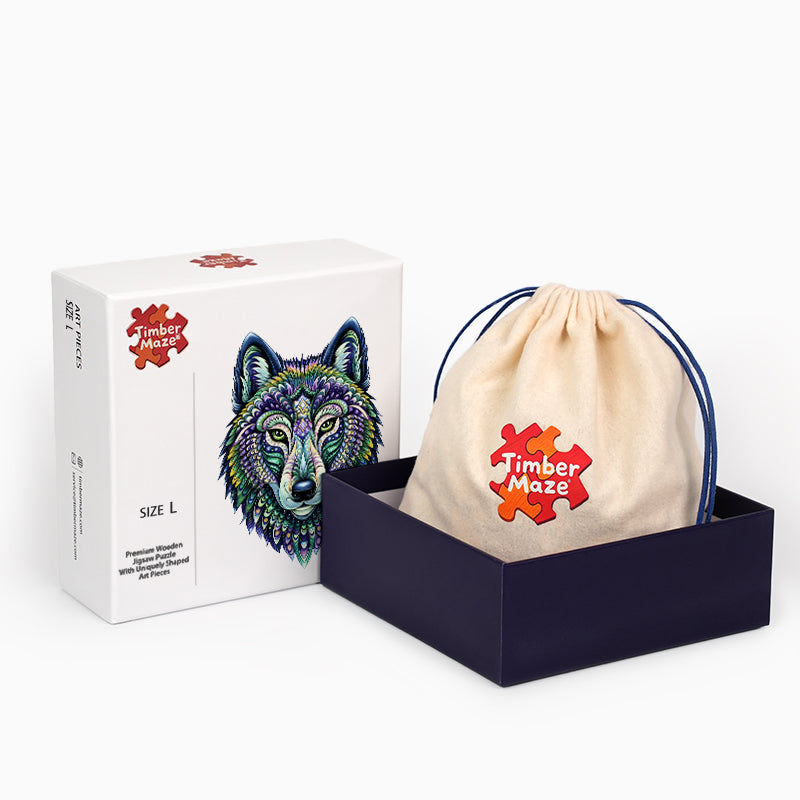Kaleidoscope Wolf - Wooden Jigsaw Puzzle