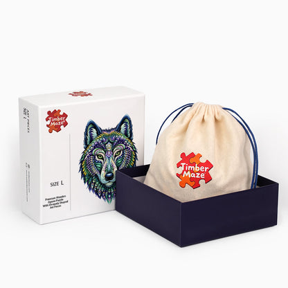 Kaleidoscope Wolf - Wooden Jigsaw Puzzle