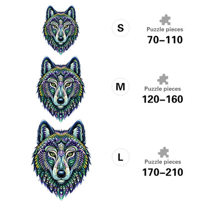 Kaleidoscope Wolf - Wooden Jigsaw Puzzle