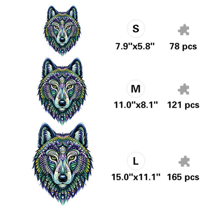 Kaleidoscope Wolf - Wooden Jigsaw Puzzle