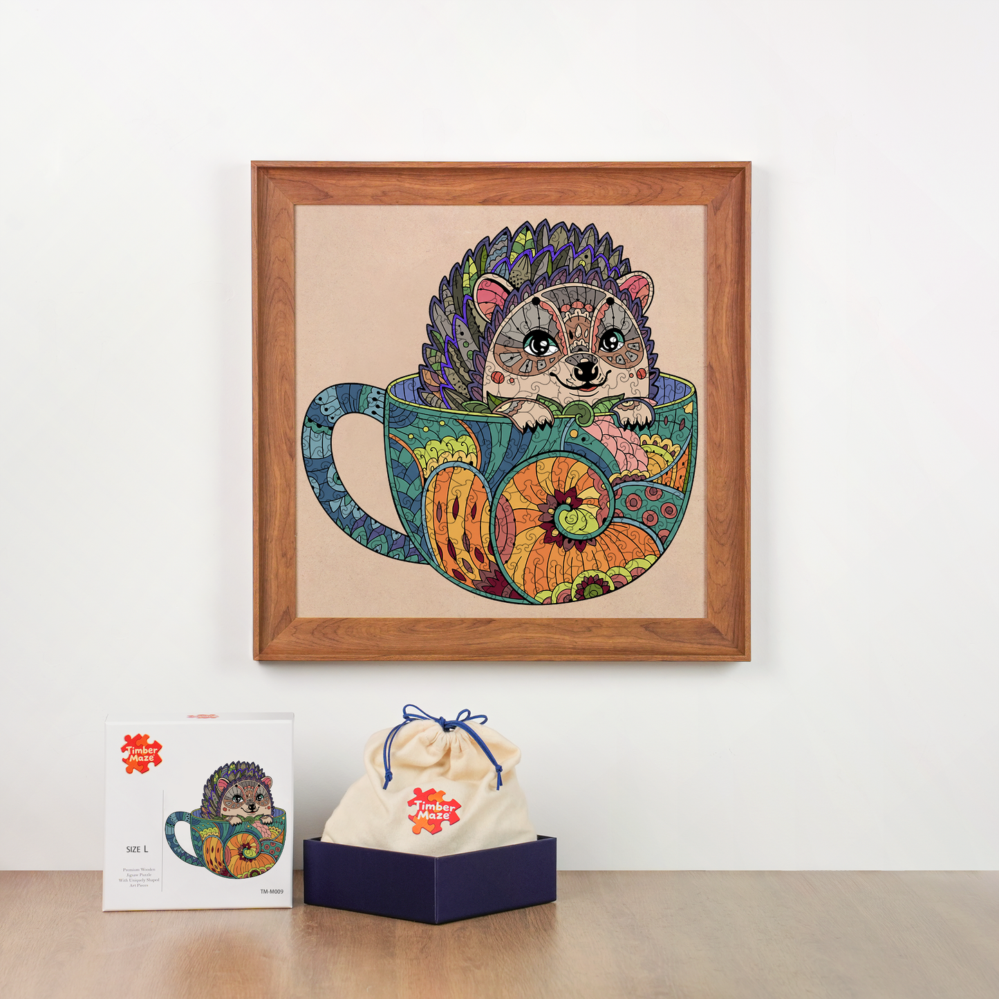Teacup hedgehog - Wooden Jigsaw Puzzle