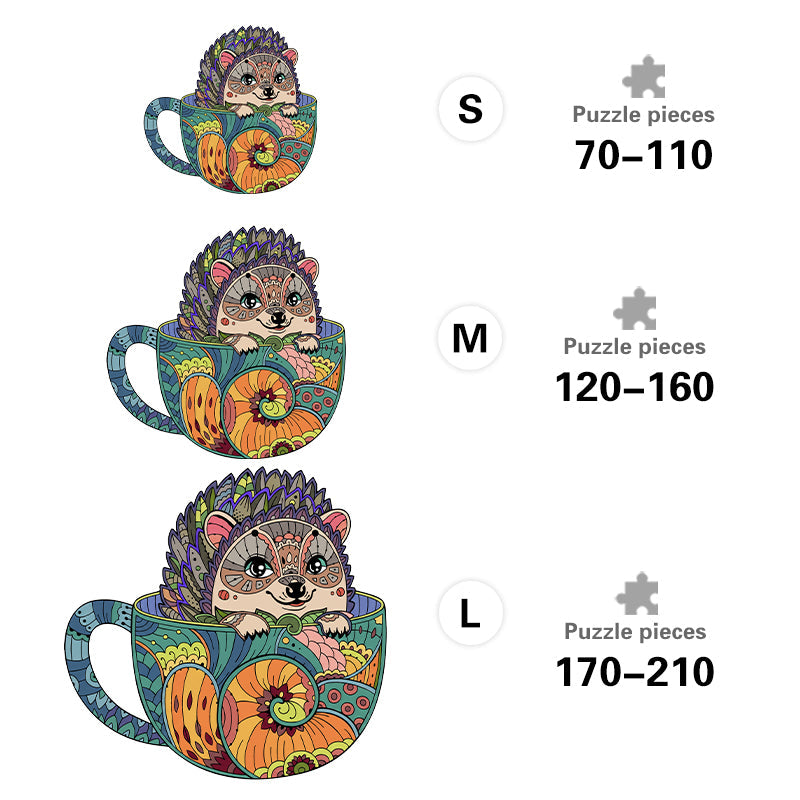 Teacup hedgehog - Wooden Jigsaw Puzzle