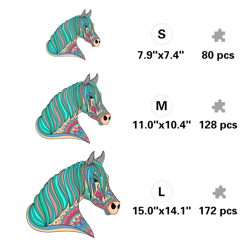 Boho Horse - Wooden Jigsaw Puzzle