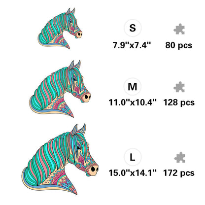 Boho Horse - Wooden Jigsaw Puzzle