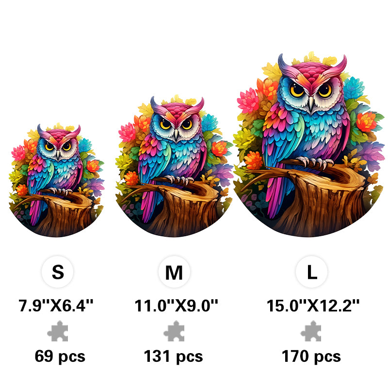 Colorful Mystic Owl - Wooden Jigsaw Puzzle