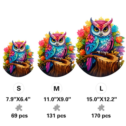 Colorful Mystic Owl - Wooden Jigsaw Puzzle