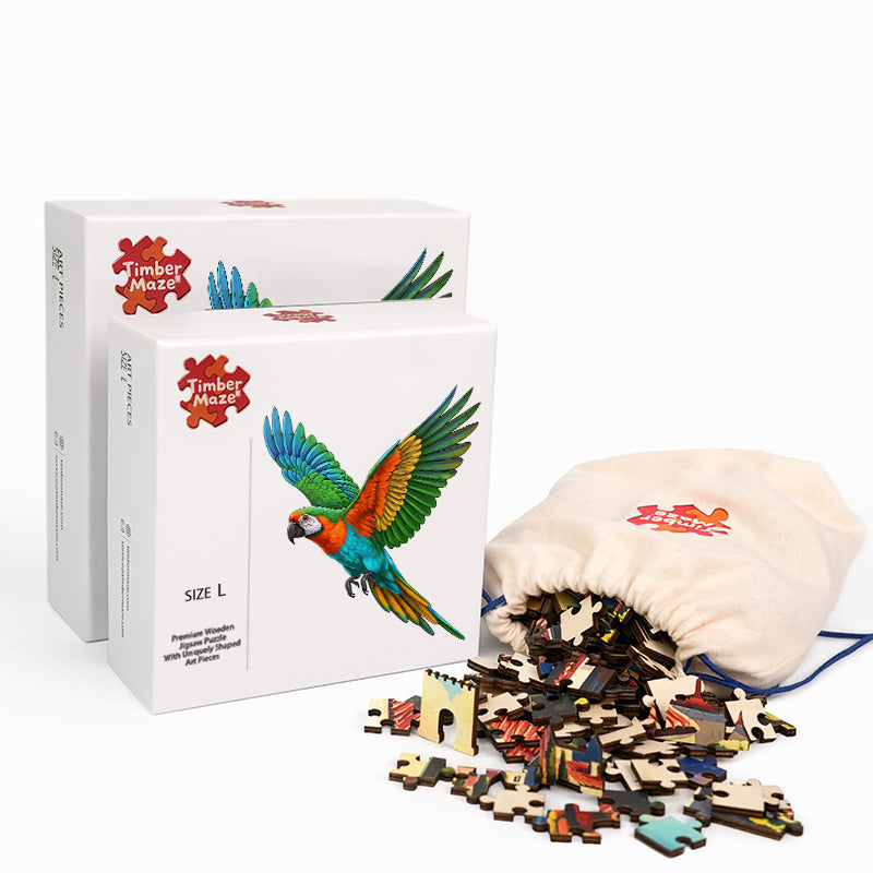 Rainbow Parrot - Wooden Jigsaw Puzzle