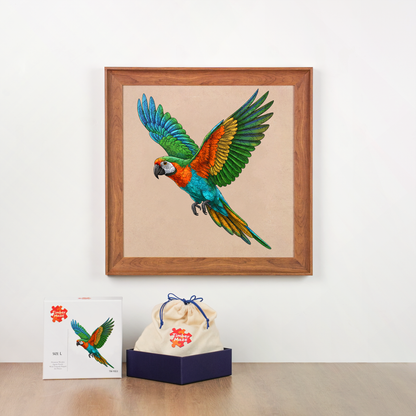 Rainbow Parrot - Wooden Jigsaw Puzzle