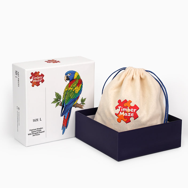 Vivid Macaw - Wooden Jigsaw Puzzle