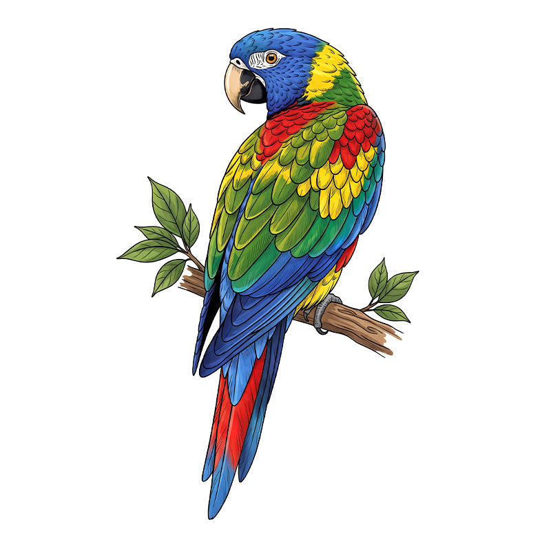 Vivid Macaw - Wooden Jigsaw Puzzle