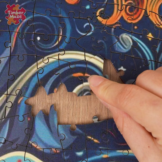 The Sun and Moon Dance Together - Wooden Jigsaw Puzzle