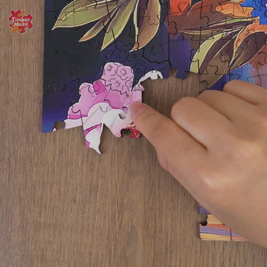 Peony Vase - Wooden Jigsaw Puzzle