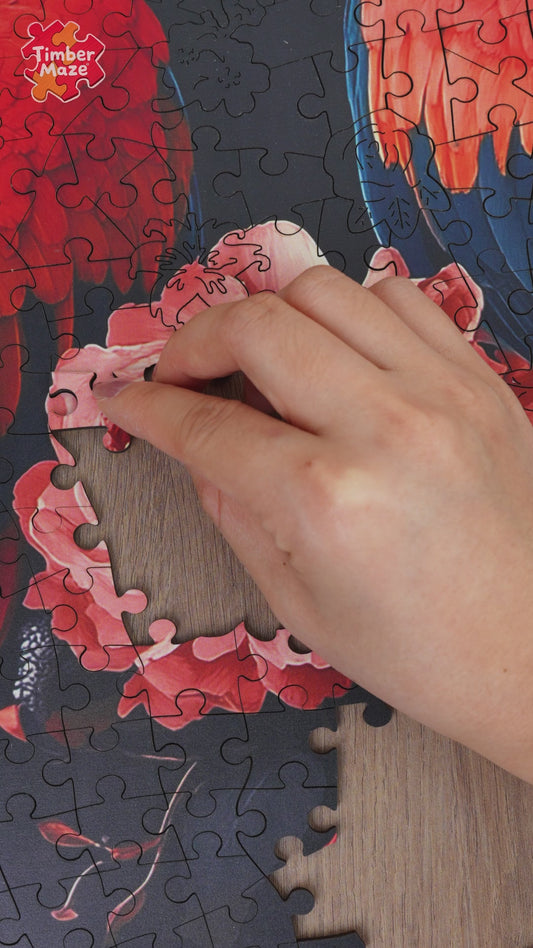 Parrot Couple - Wooden Jigsaw Puzzle