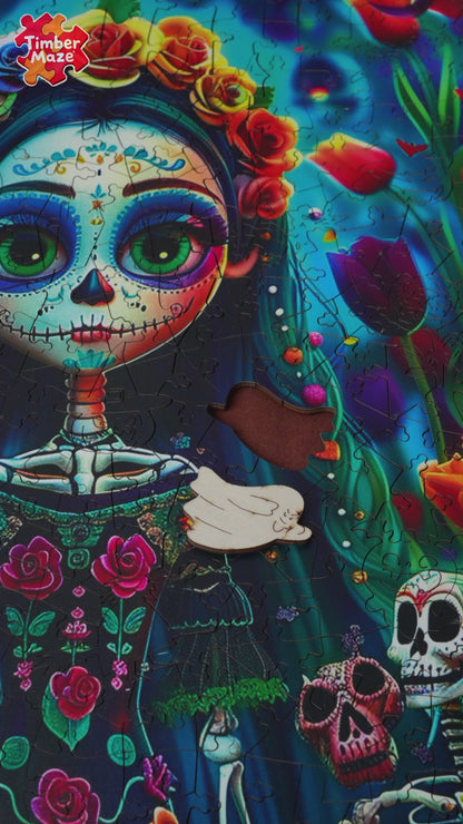 Day of the Dead Girl - Wooden Jigsaw Puzzle